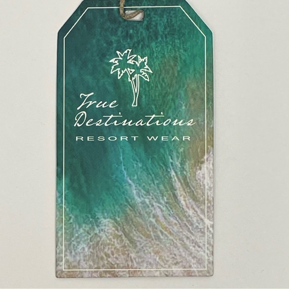 True Destinations Pants Wide Loose Leg w/ Split Blue & Gold Women’s Size Medium - Picture 16 of 16